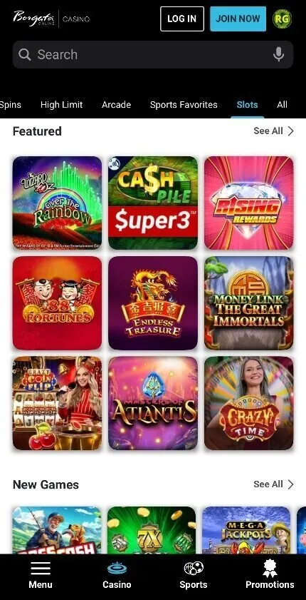 Borgata Casino Mobile Background Image