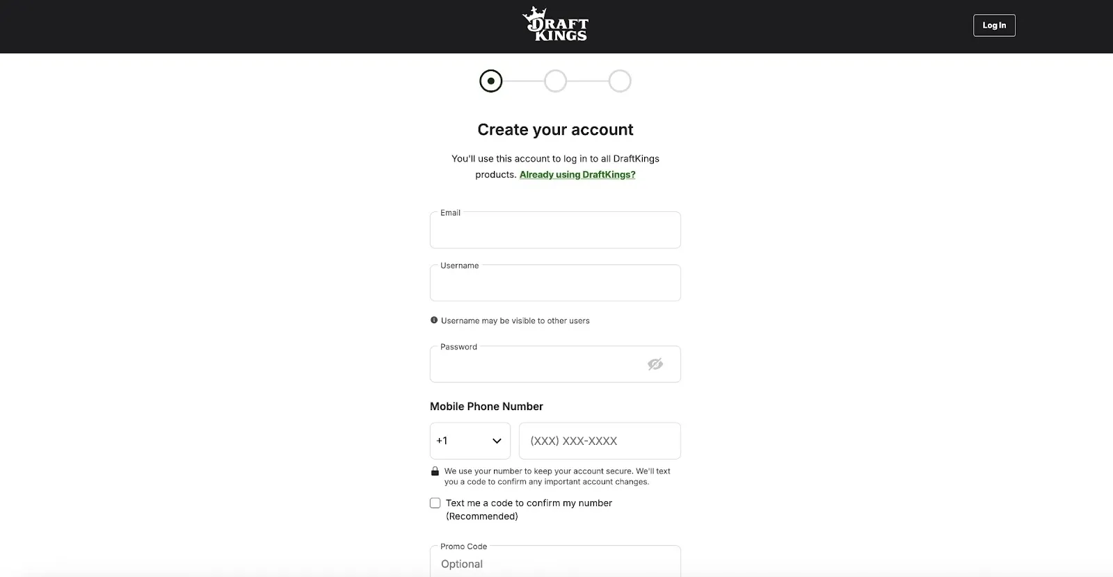 Create Your Account At DraftKings Casino Background Image