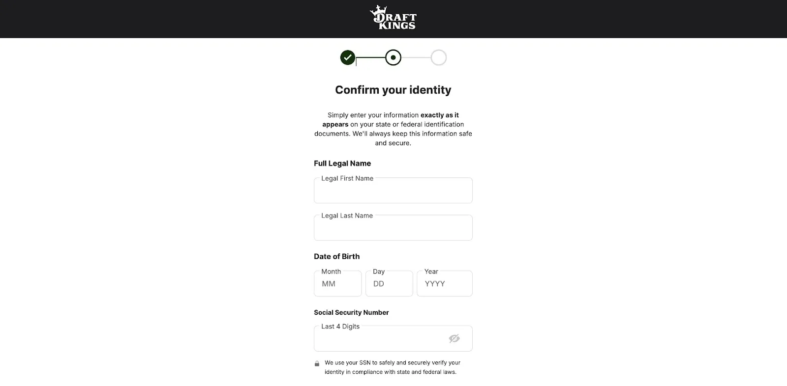 Confirm Your Identity At DraftKings Casino Background Image