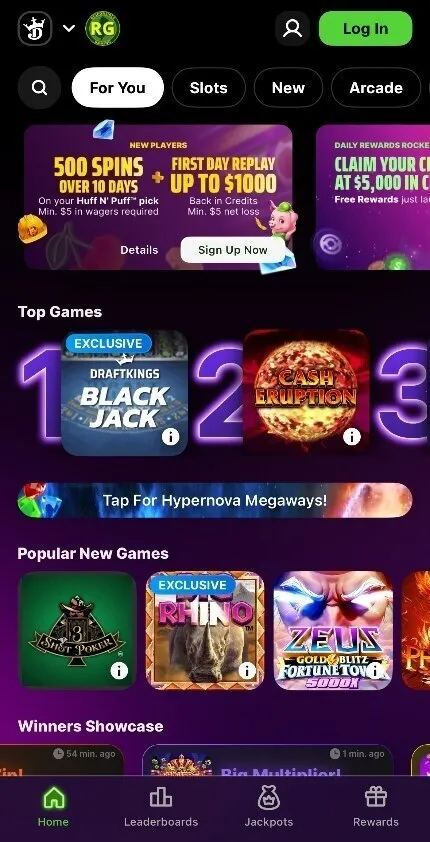 DraftKings Casino On Mobile Background Image