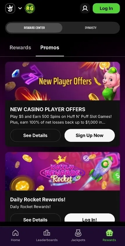 DraftKings Casino On Mobile - Promos Background Image