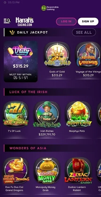 Harrah's Casino Mobile Background Image