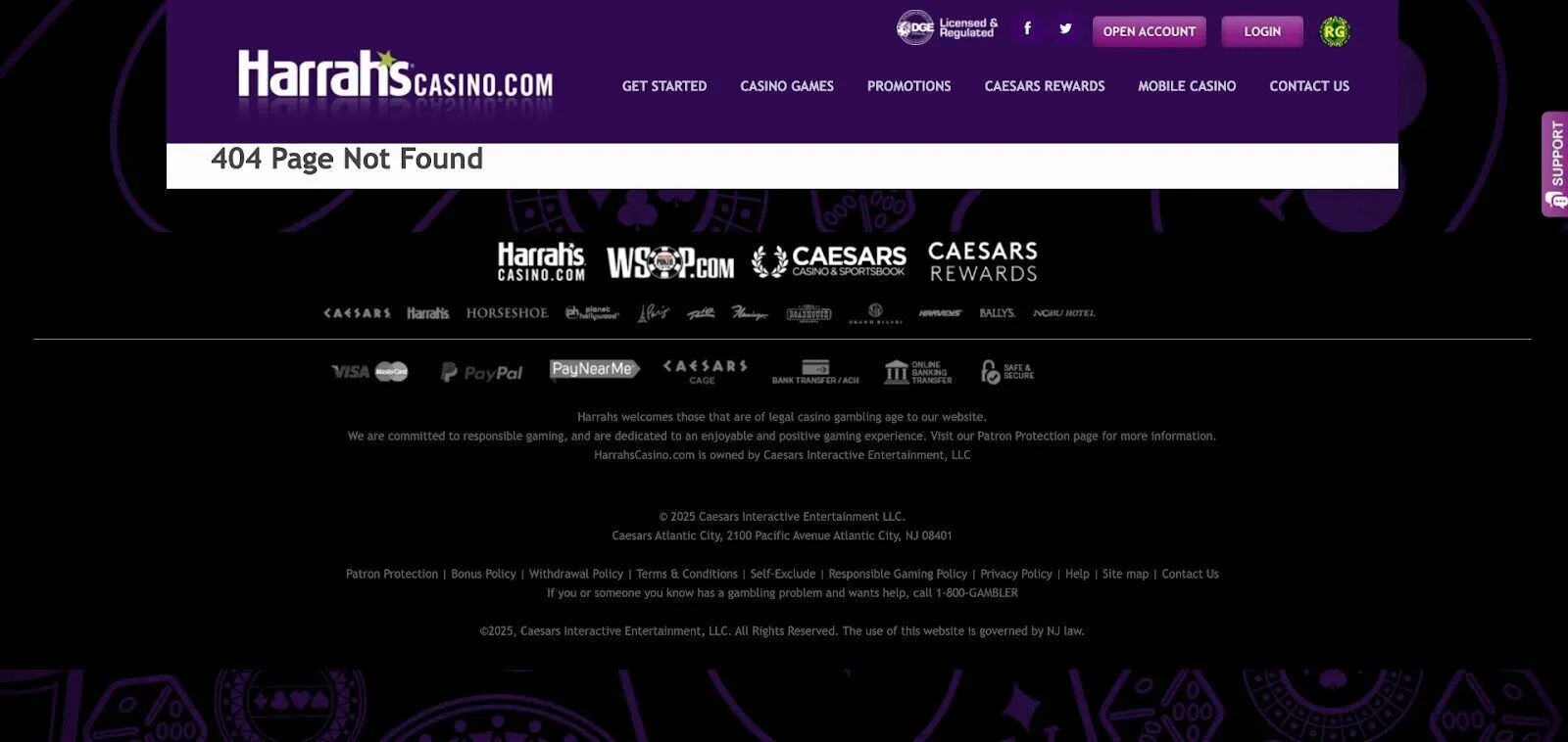 Harrah's Casino Responsible Gambling Policy Background Image