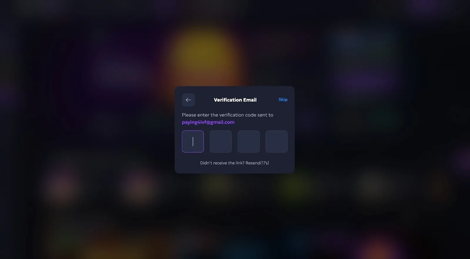 Verification Email At Chip'n Win Background Image