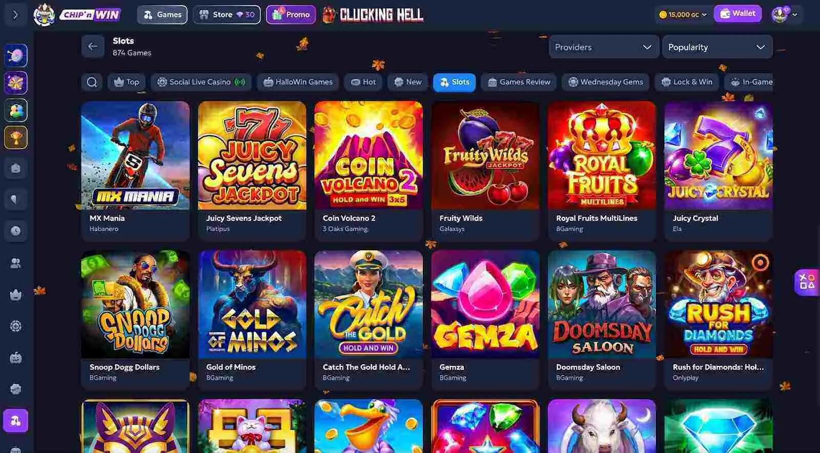 Chip'n Win Online Slots Background Image