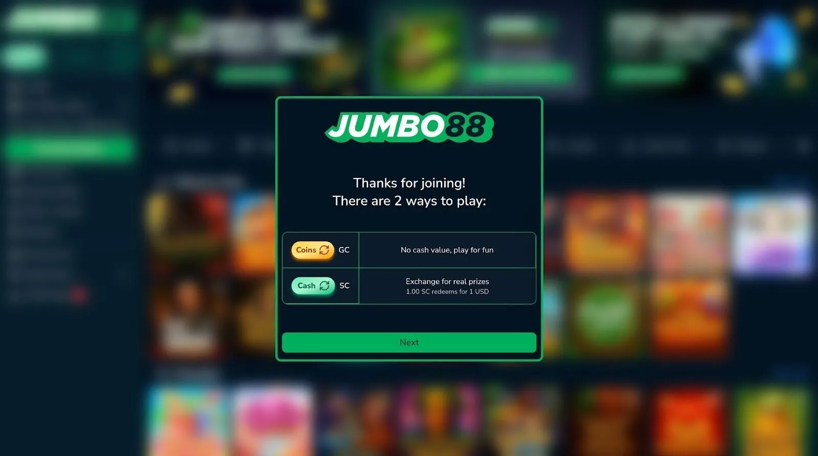 Choose A Way To Play At Jumbo88 Background Image