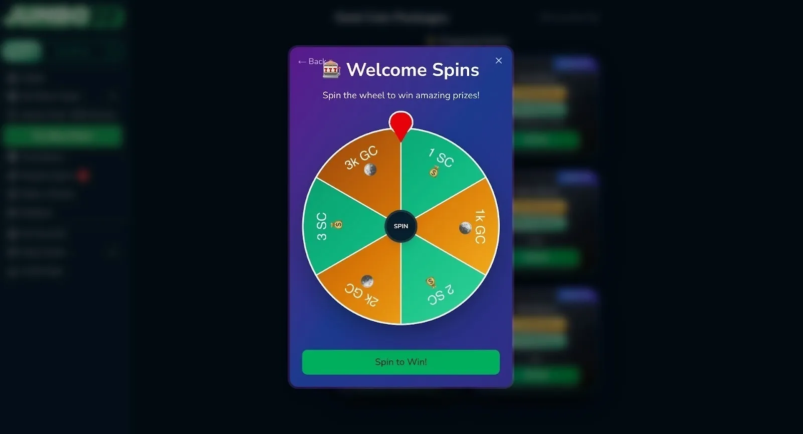 Welcome Spins At Jumbo88 Background Image