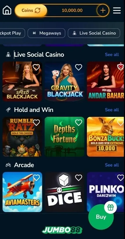 Jumbo88 Live Social Casino On Mobile Background Image