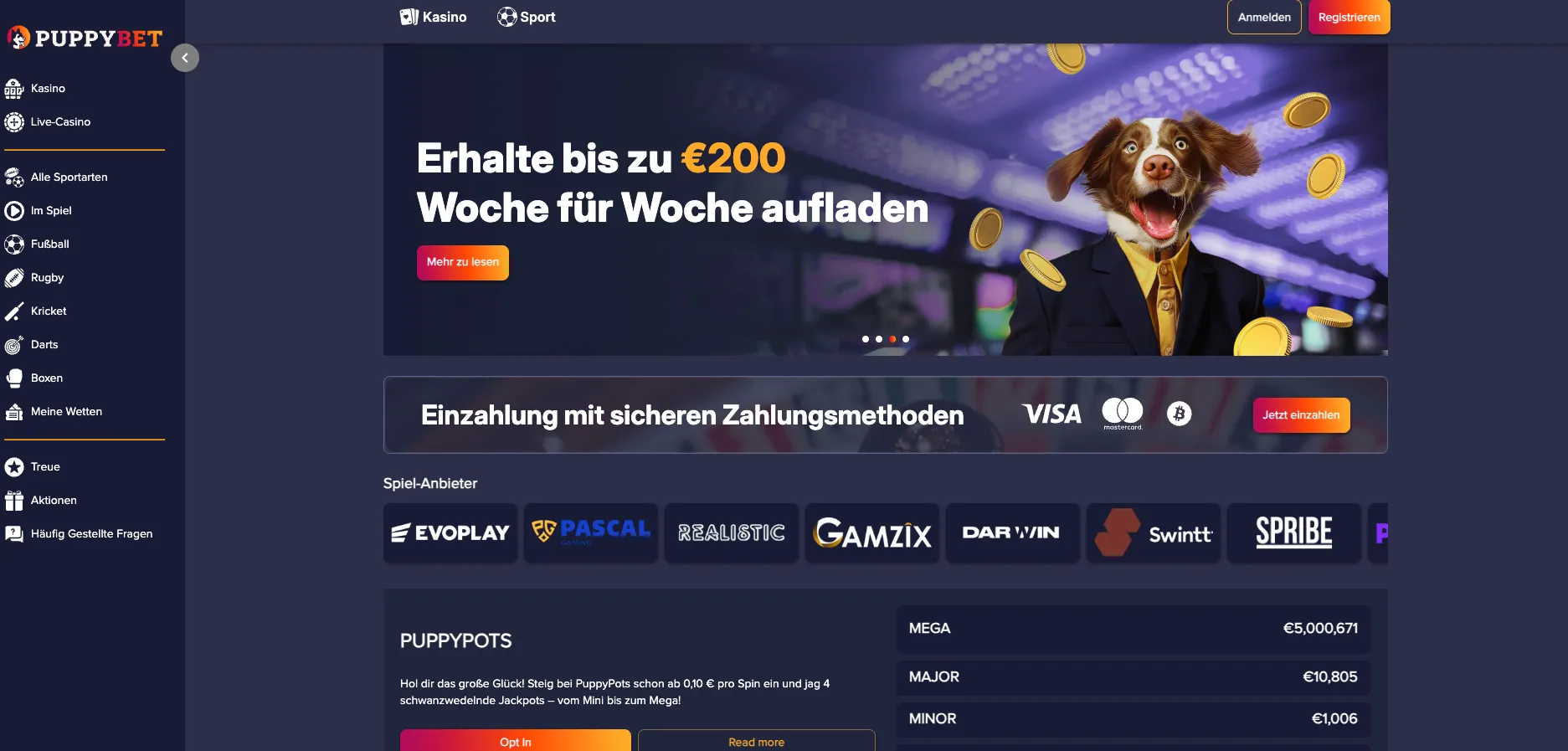 Puppybet Casino Background Image
