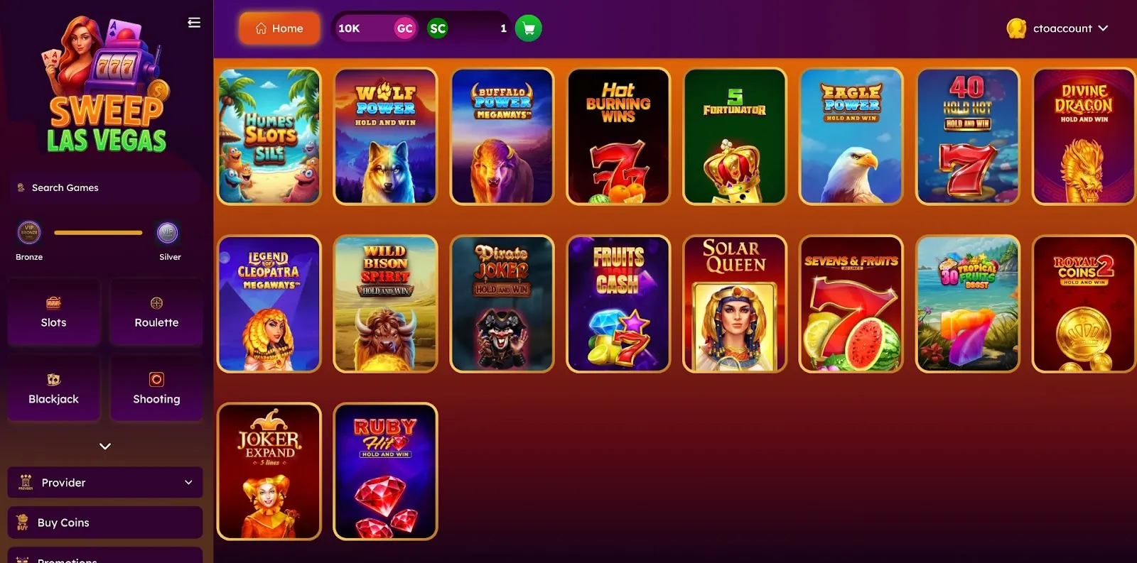 Slot Games At Sweep Las Vegas Background Image