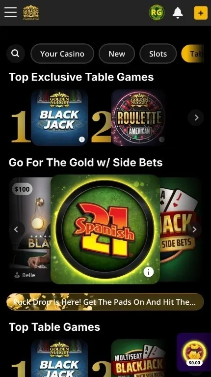 Top Exclusive Table Games At Golden Nugget Casino On Mobile Background Image