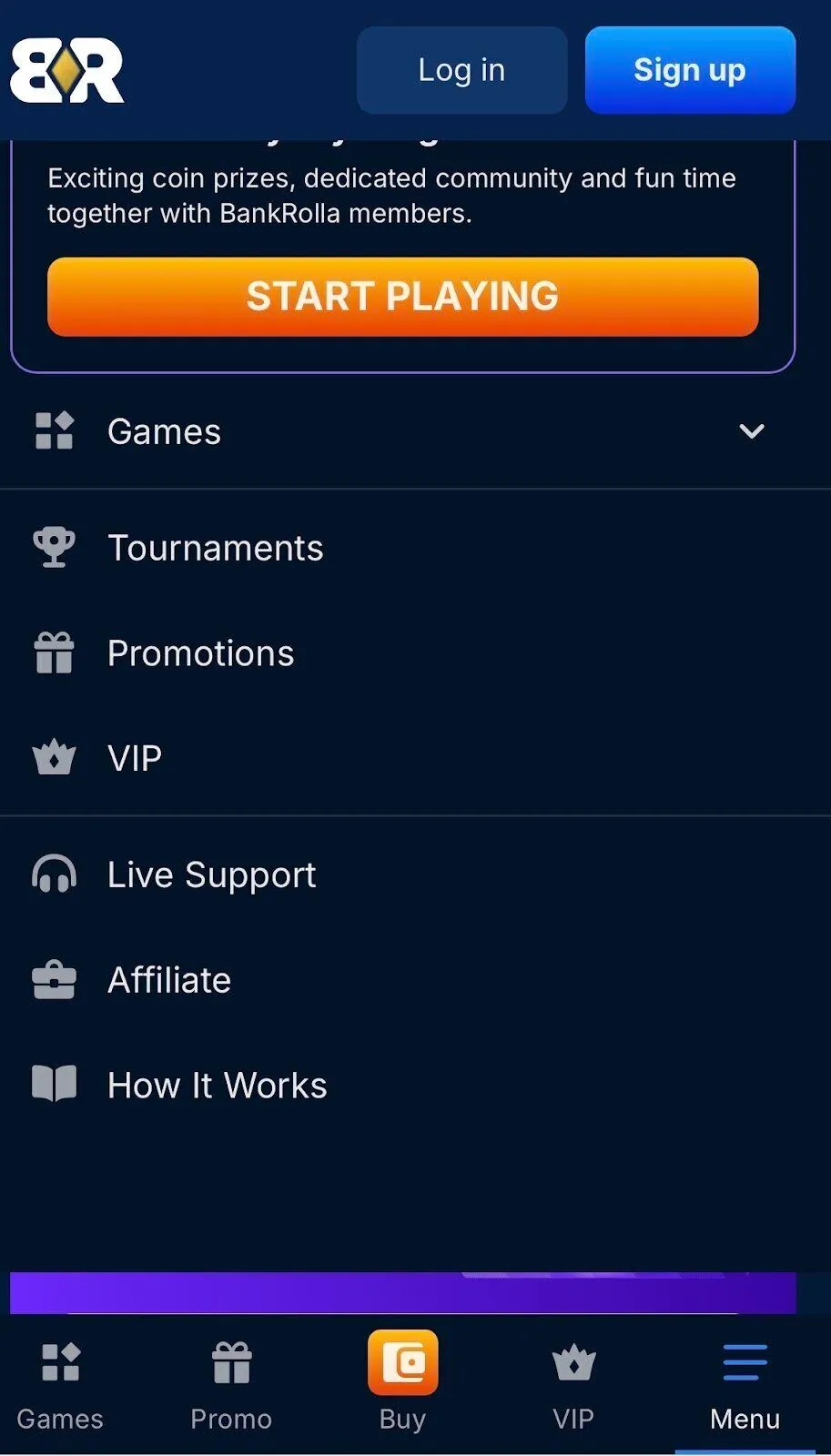 BankRolla Casino On Mobile Background Image