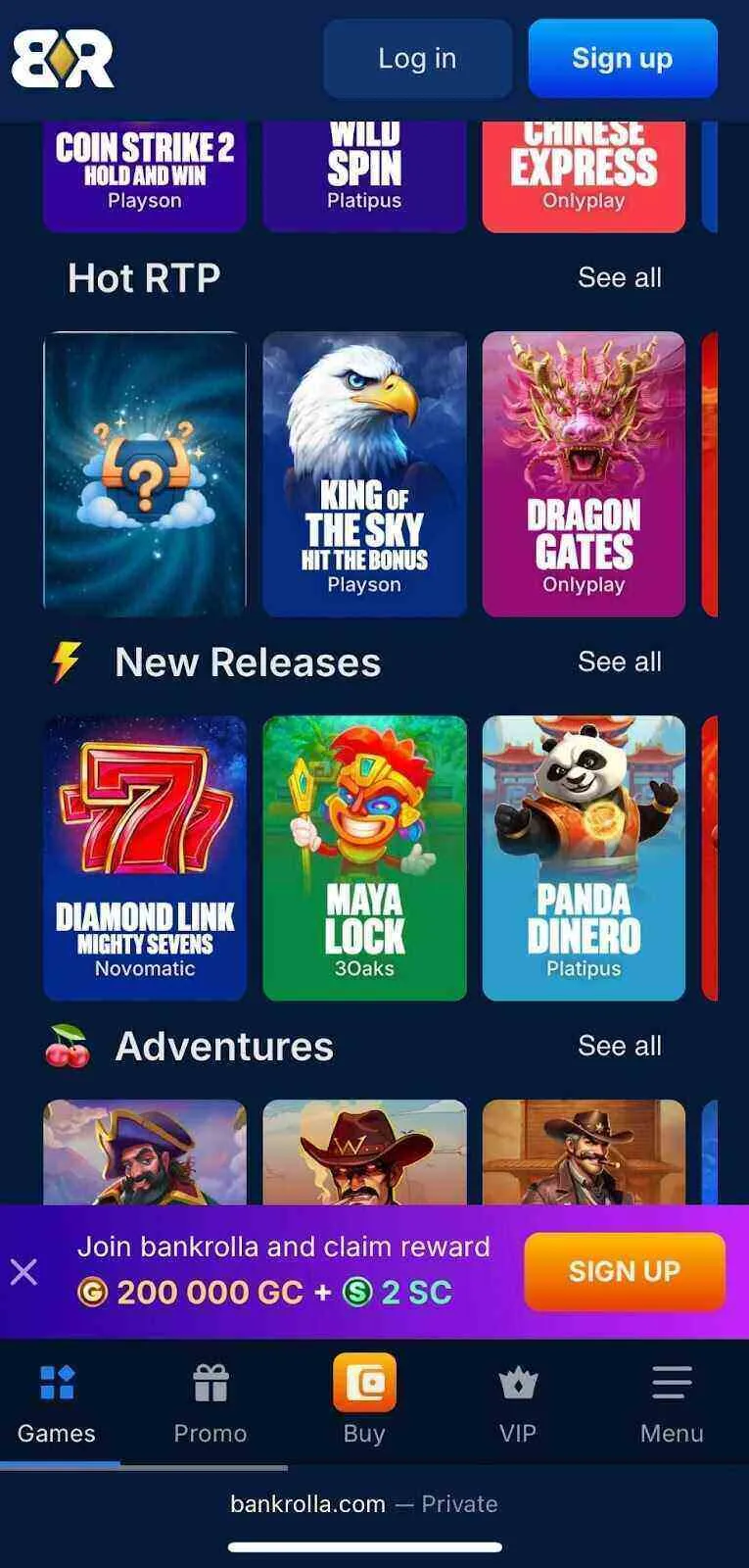 BankRolla Casino Hot RTP On Mobile Background Image