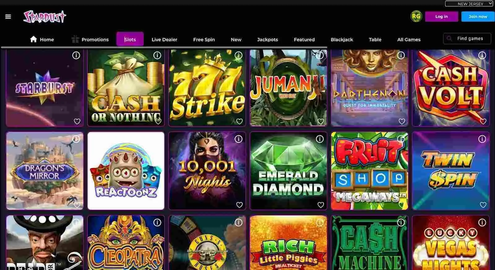 Stardust Casino Online Slots Background Image