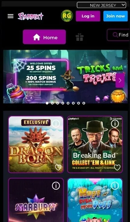 Stardust Casino On Mobile Background Image