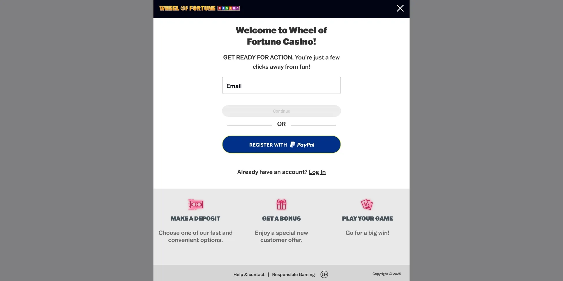 Welcome To Wheel Of Fortune Casino Background Image