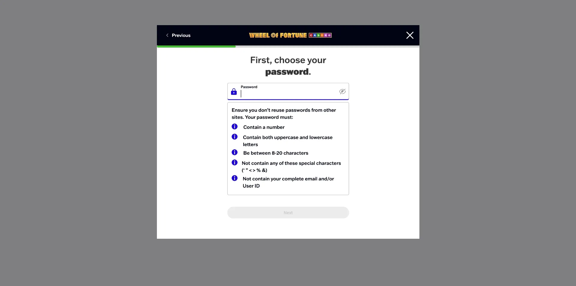 Welcome To Wheel Of Fortune Casino Registration Background Image
