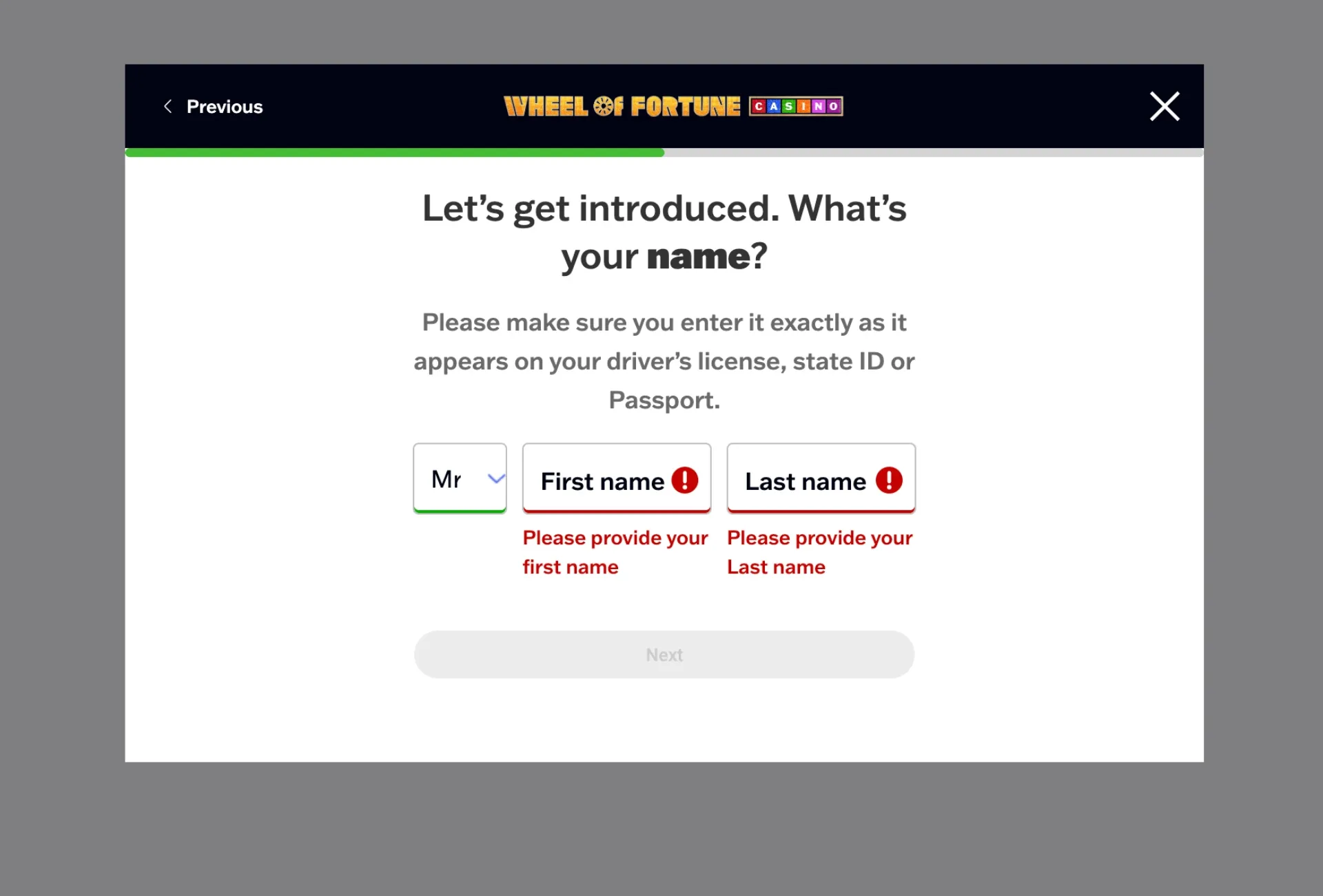 Welcome To Wheel Of Fortune Casino Registration Background Image