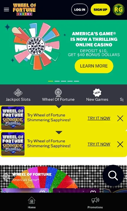 Wheel Of Fortune Casino On Mobile Background Image