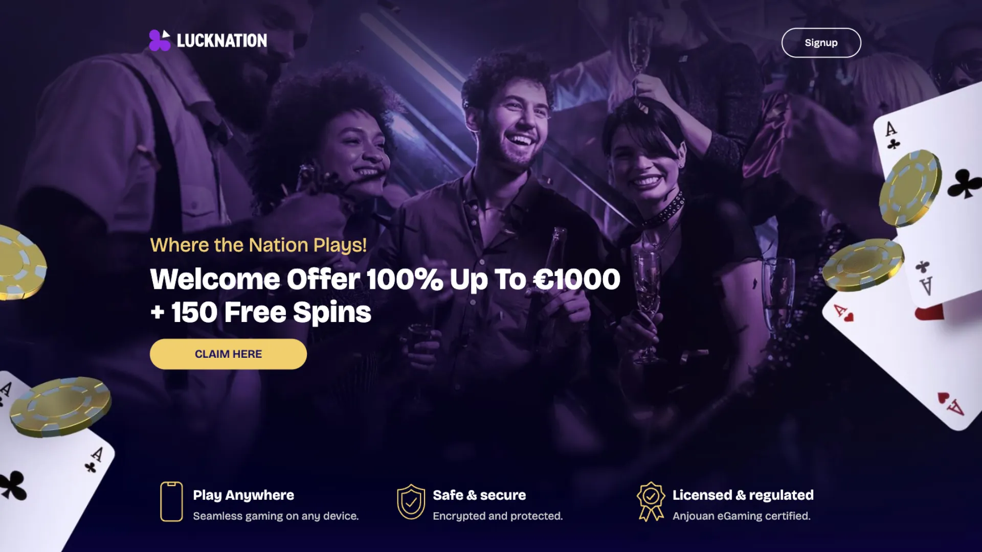 LuckNation Casino Bonus Background Image