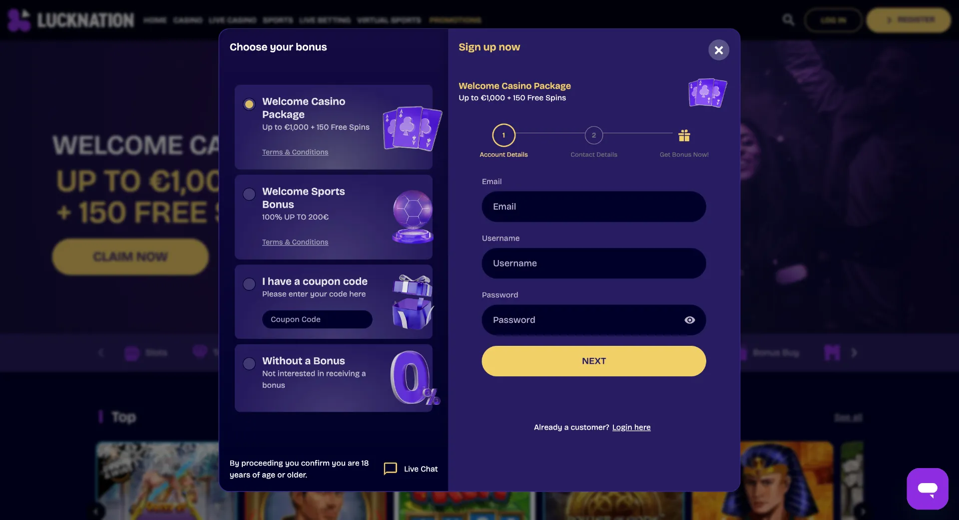 LuckNation Promotions Background Image