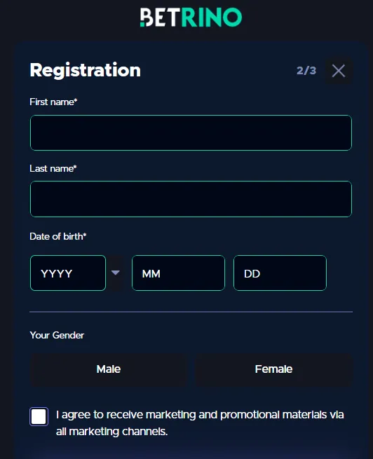 Gen159 Betrino Casino Registration Background Image