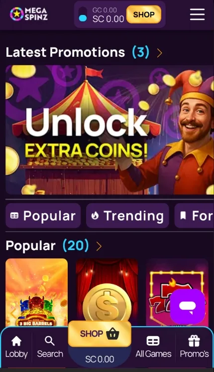 MegaSpinz On Mobile Background Image