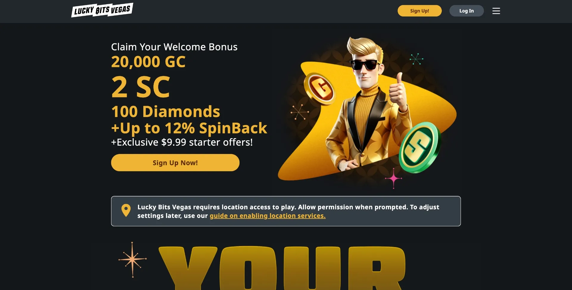 How To Sign Up For Lucky Bits Vegas Background Image