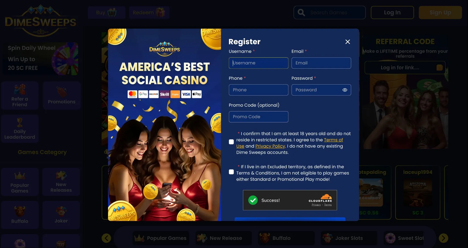 How To Sign Up For DimeSweeps Registration Background Image