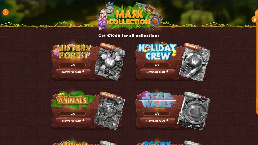 Wazamba Casino Mask Collection Background Image
