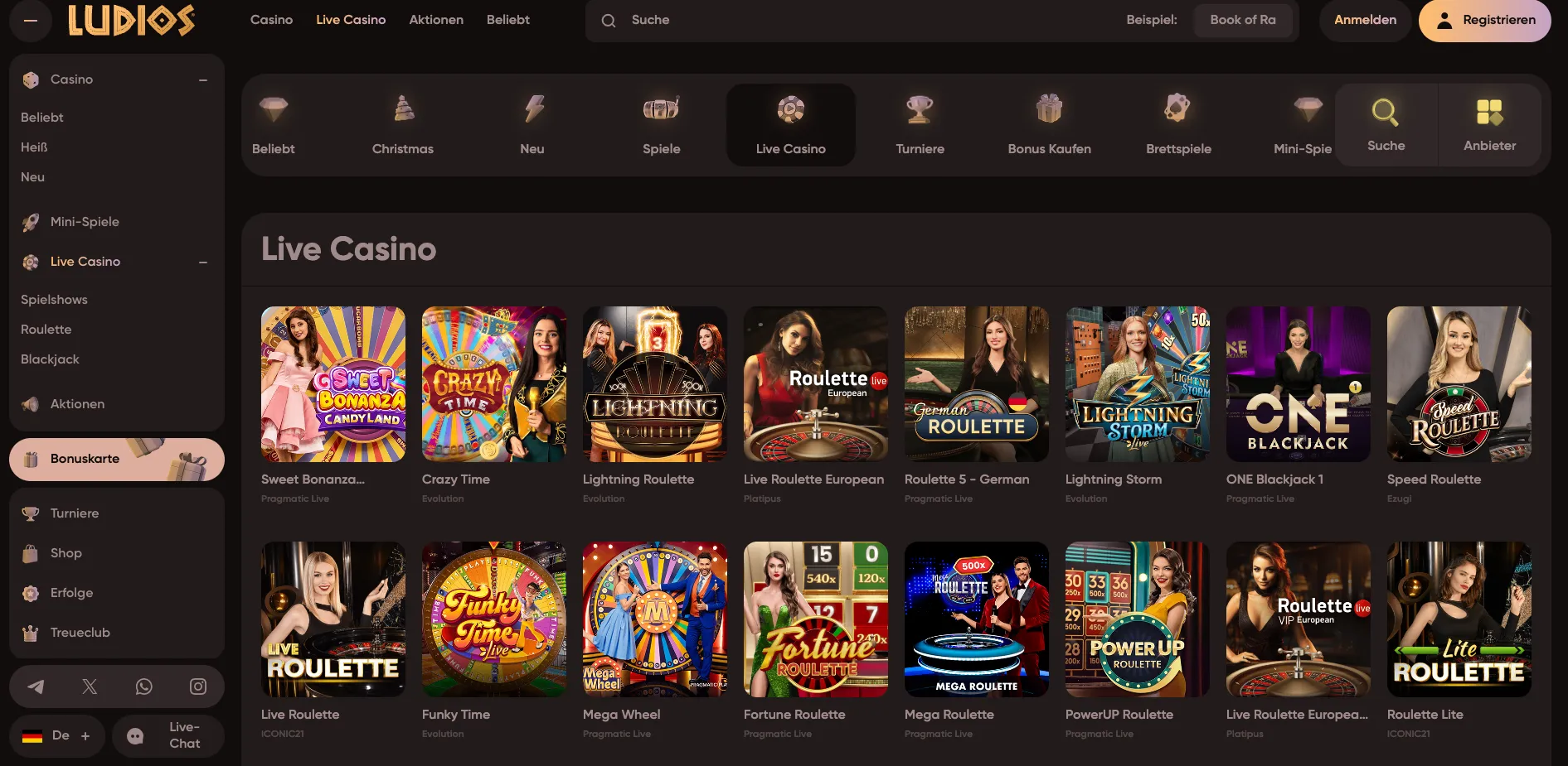 Ludios Casino Live Spiele Background Image