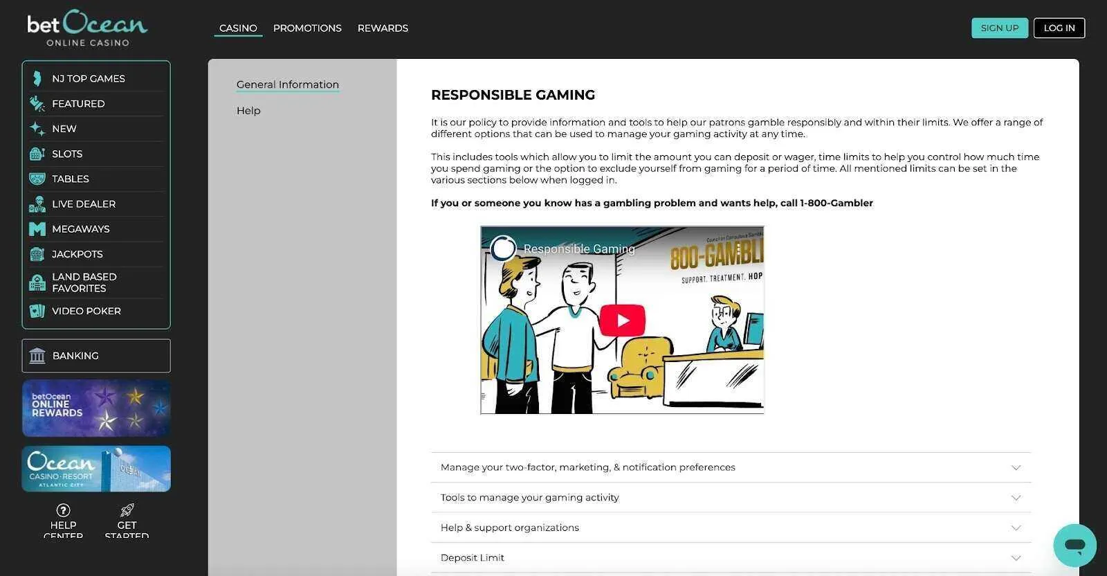 Responsible Gaming At BetOcean Background Image