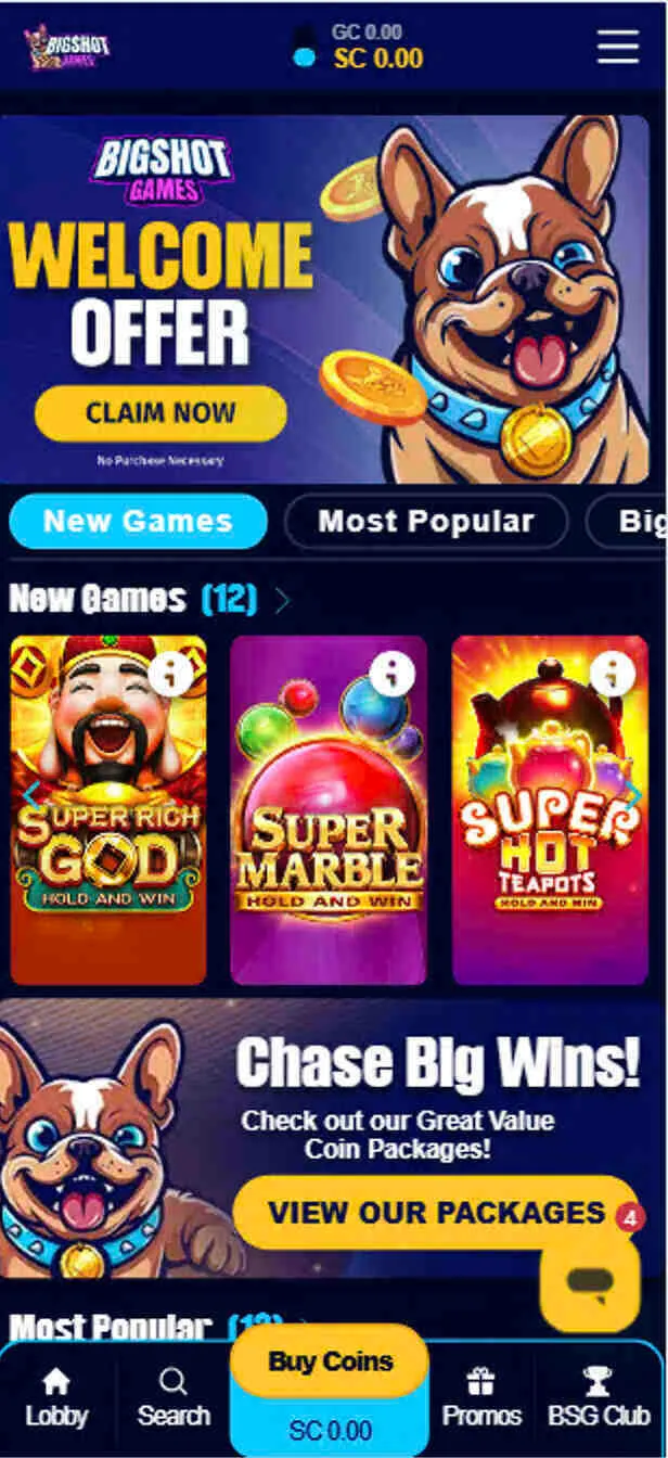 Big Shot Games On Mobile Background Image