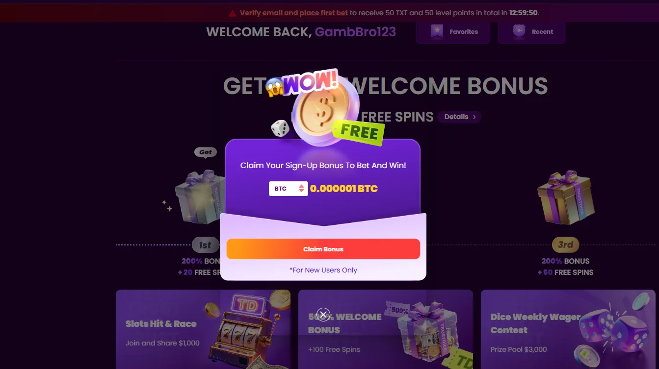 Claim Bonus Background Image