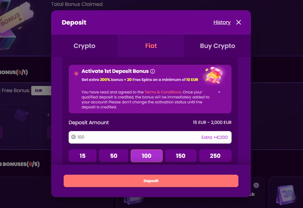 Trust Dice Deposit Background Image