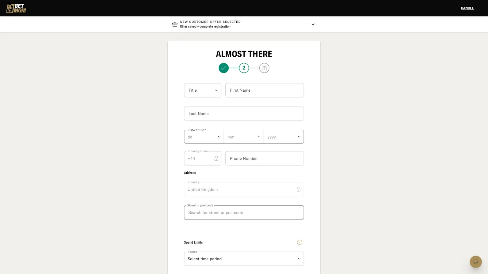 Complete The Registration Form At BetMGM Background Image