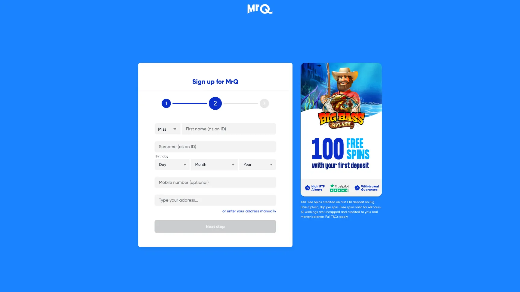 Sign Up MrQ Casino Review Background Image