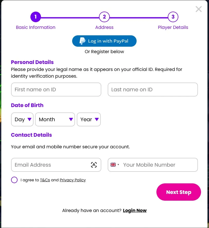 Registration Step 1 Background Image