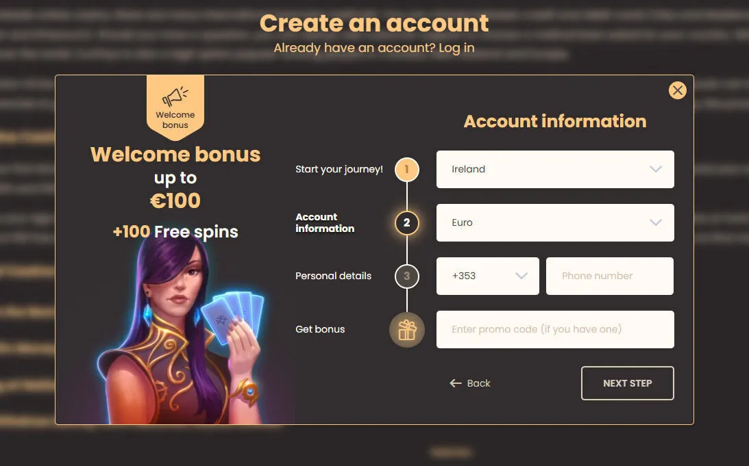 Fill In Your Details At National Casino Sign Up Page Background Image