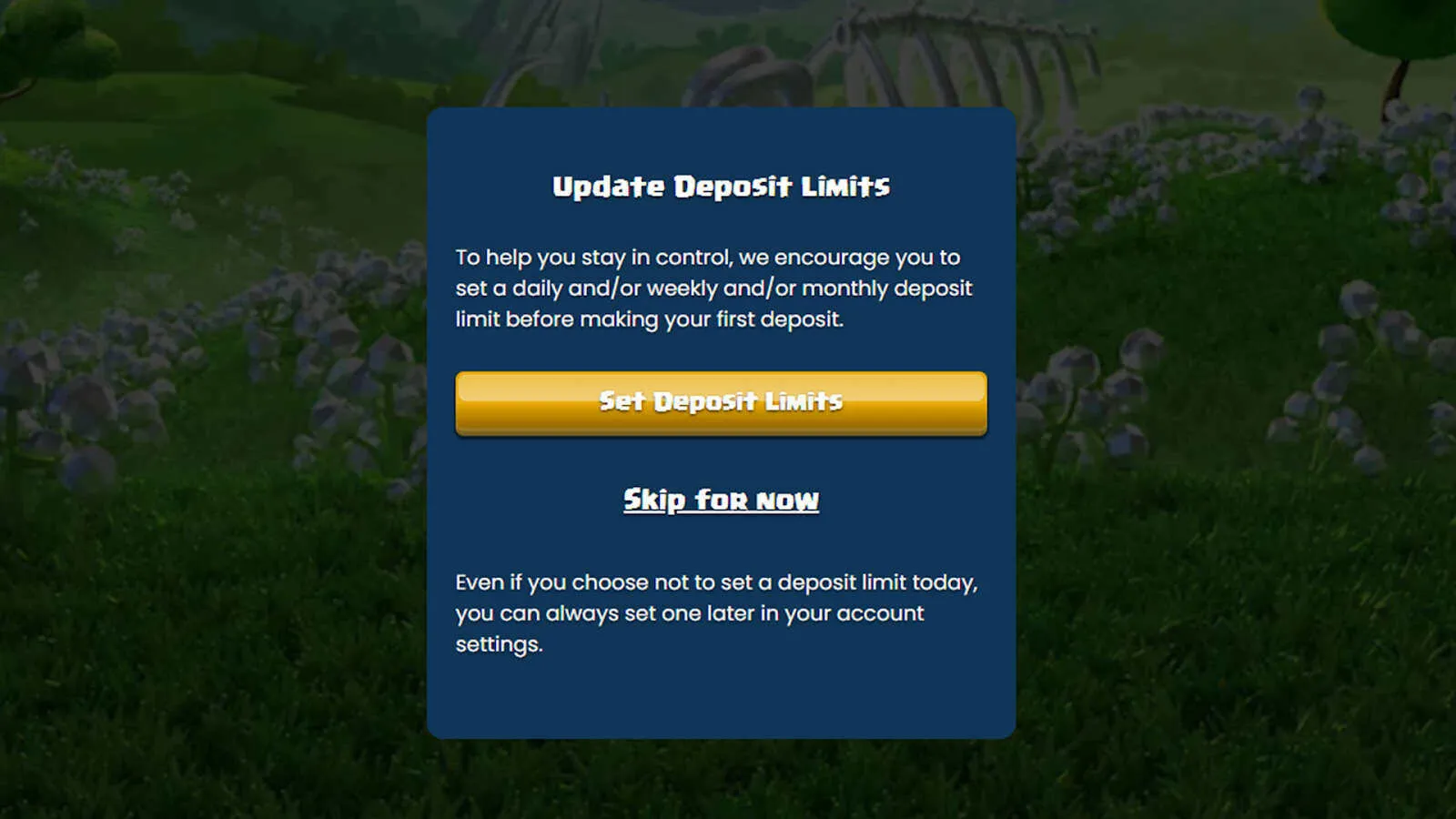 Set A Deposit Limit At Duelz Background Image