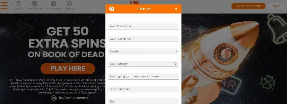 Welcome To ZetBet Casino Step 2 Background Image