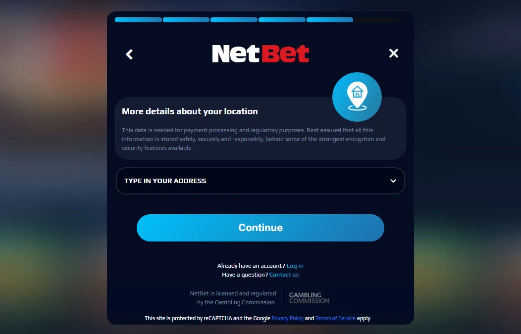 NetBet Select An Address Background Image