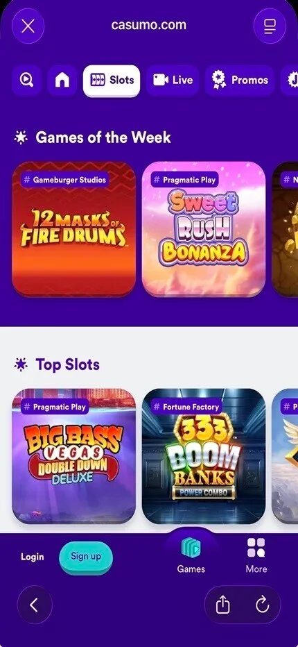 Casumo Casino Mobile And Browser Performance Background Image