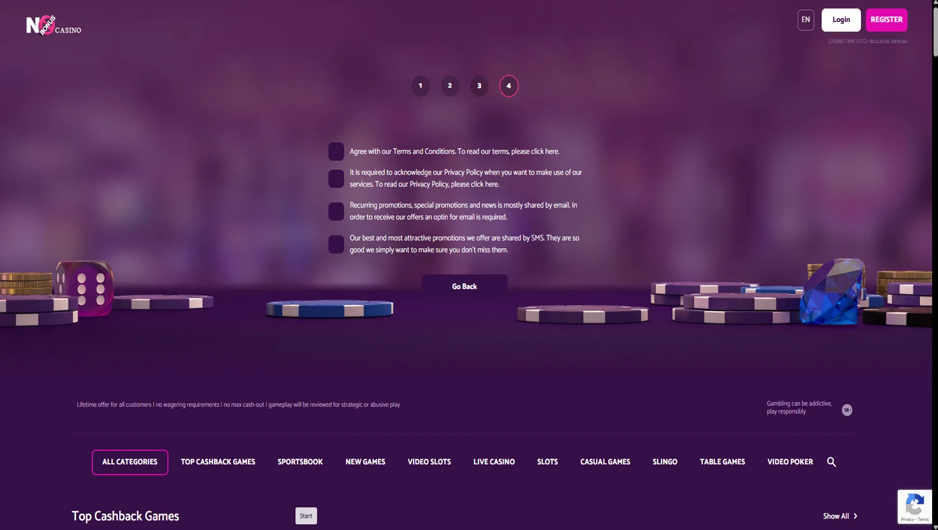 No Bonus Casino Accepts Terms And Conditions Background Image