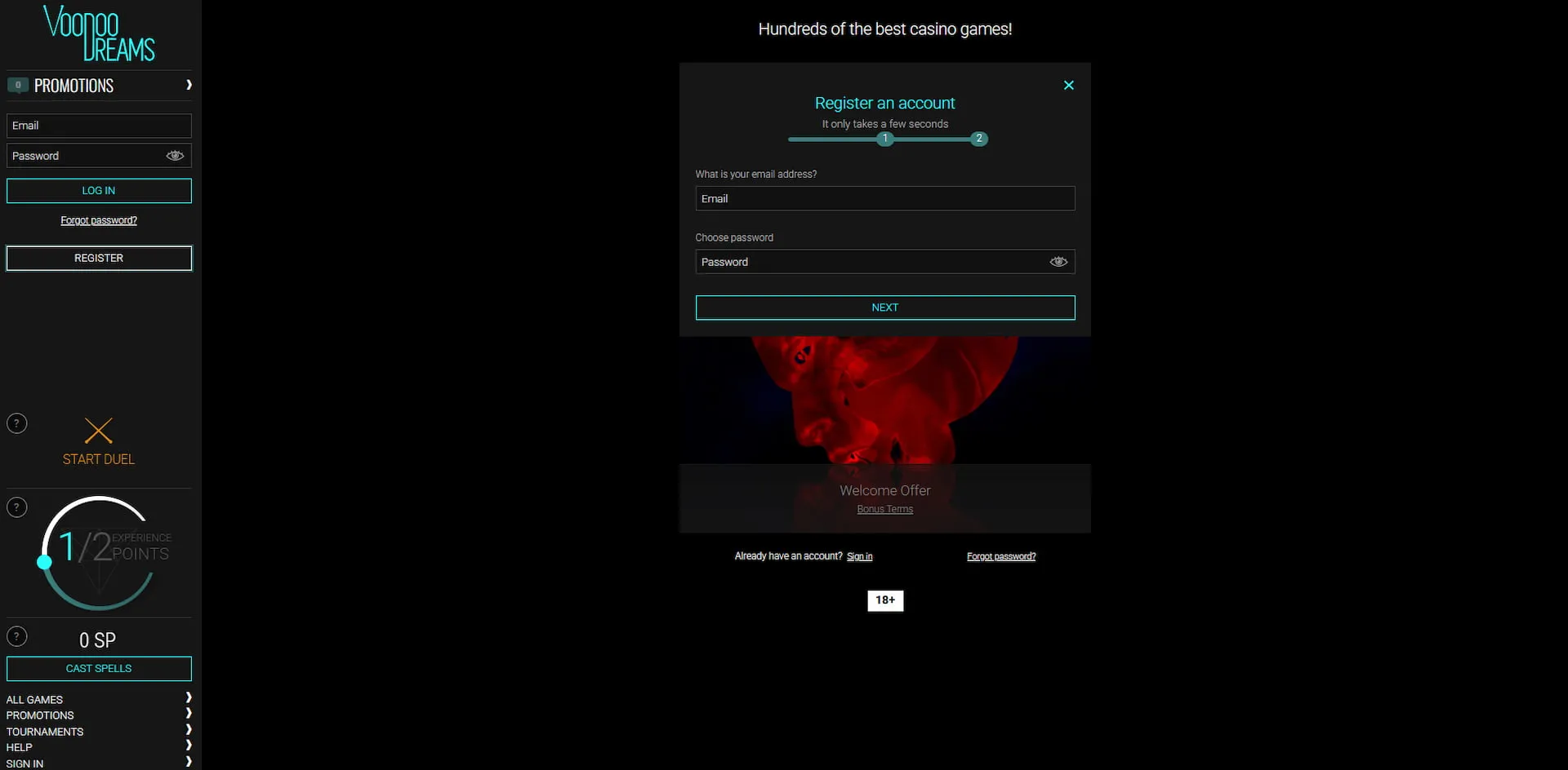 Enter Your Email At Voodoo Dreams Background Image
