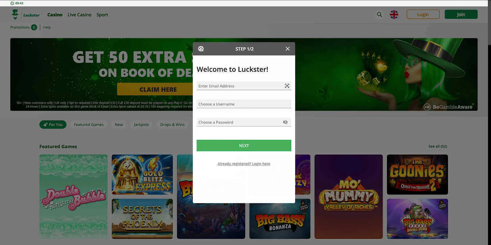 How To Sign Up To Luckster Background Image