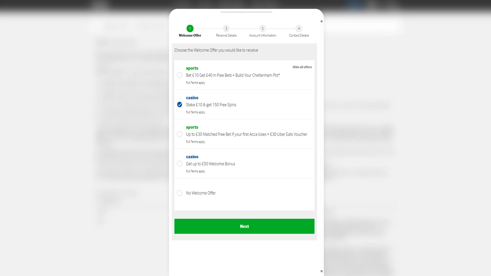 Betway Casino Sign Up Background Image