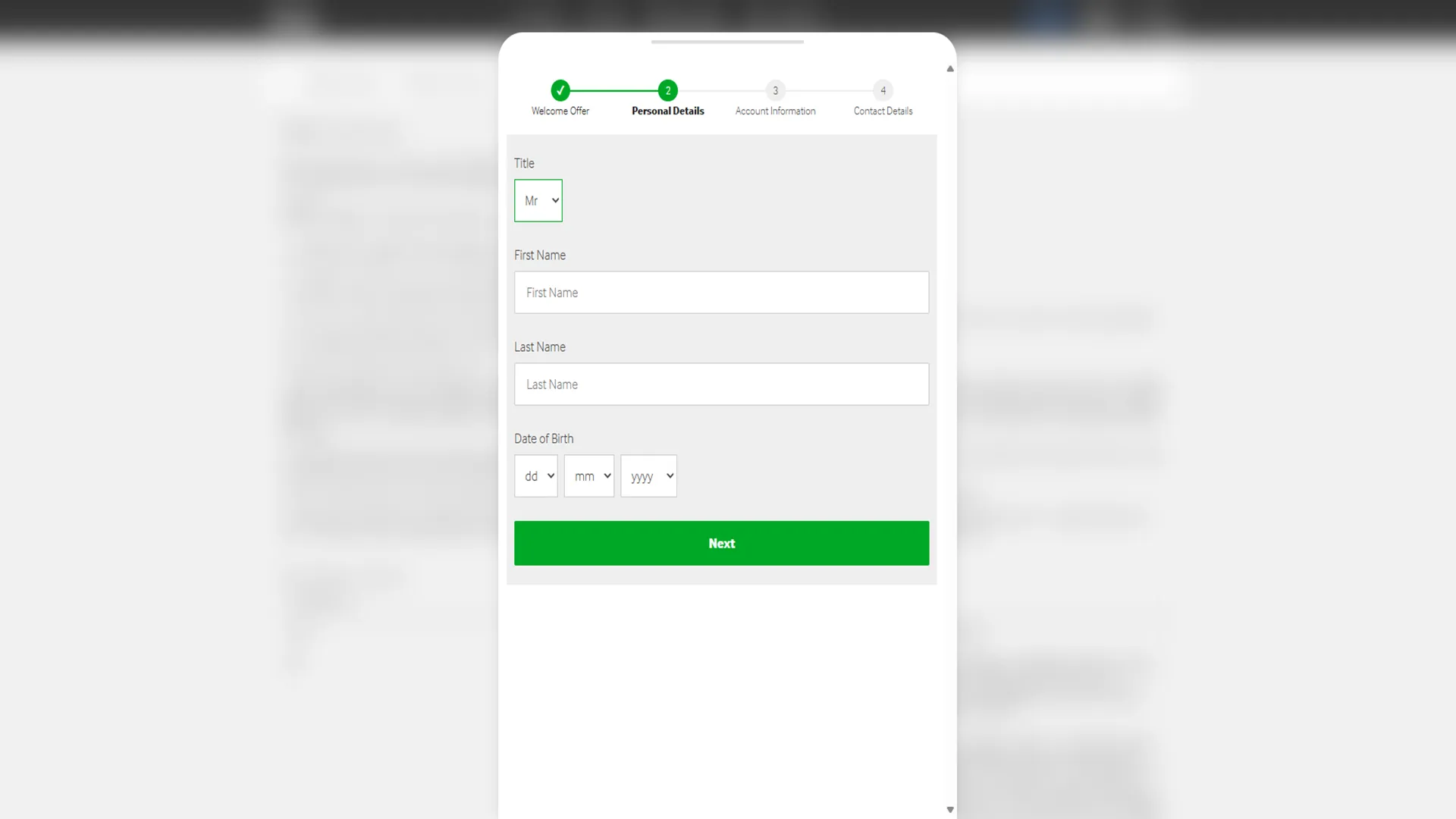 Add Personal Information Background Image