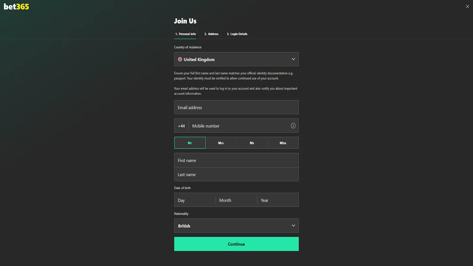 Join Bet365 Casino Background Image