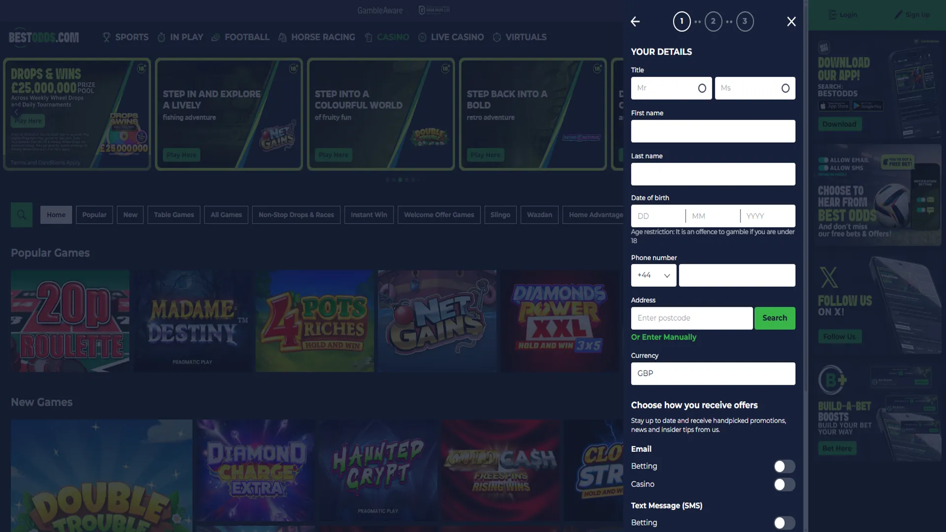 How To Sign Up To BestOdds Casino Background Image